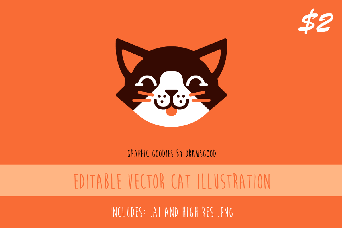 Editable Vector Cat Illustration, an Animal Illustration by Graphic Goodies