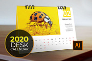 Desk Calendar for 2020 V5, a Stationery Template by graphicbox (Thumbnail 1 of 5)