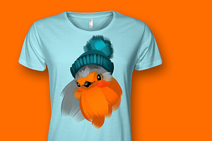 Birds in winter hats