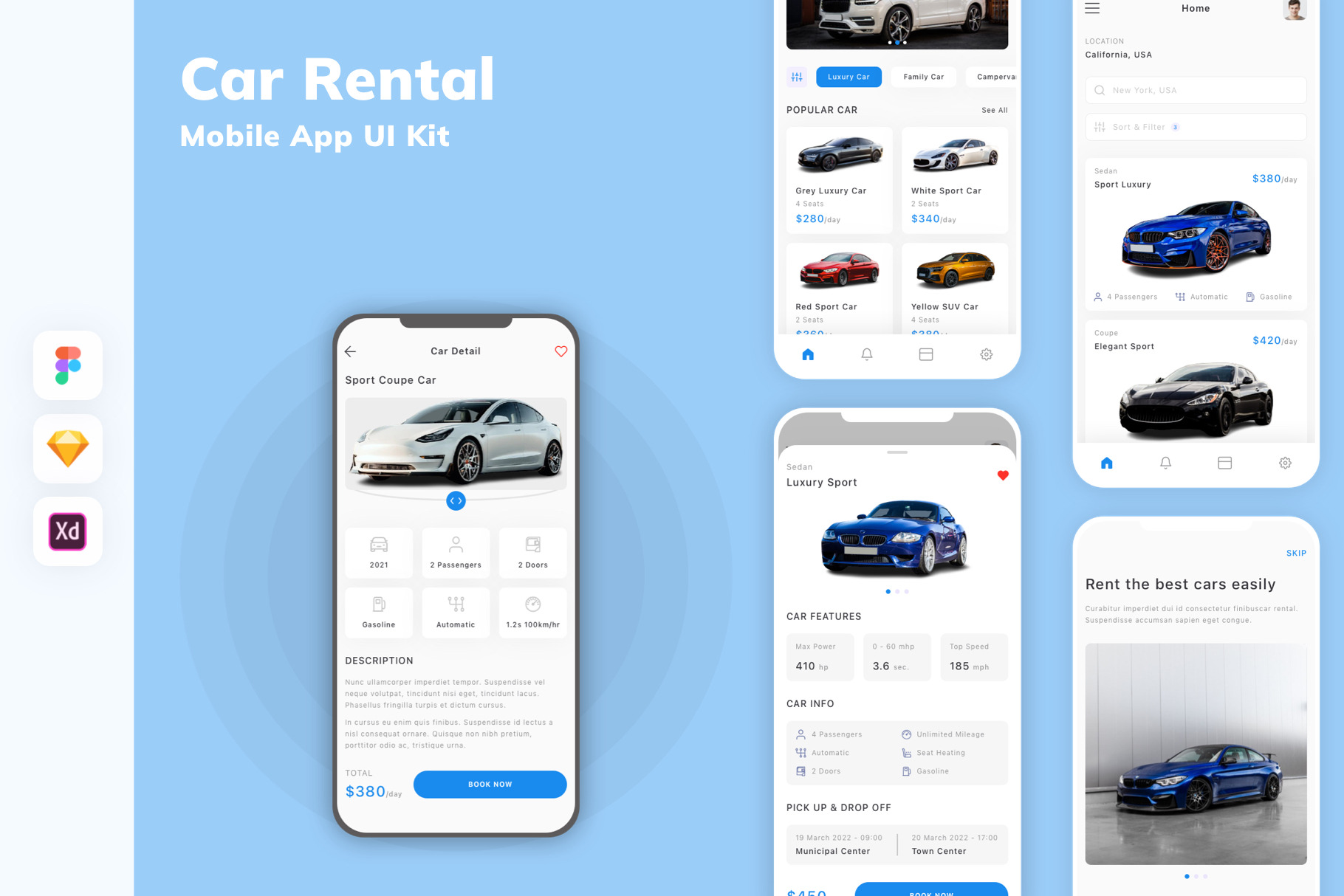 Car Rental Mobile App UI Kit, an UI Kit Template by uicube