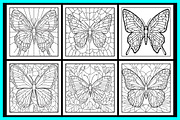 Stained Glass Butterfly Coloring Pag, an Animal Illustration by protabsorkar11 (Thumbnail 2 of 6)