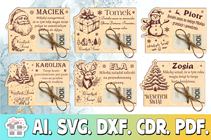 Laser Christmas voucher for money, a Pattern Graphic by MegaPrezencik