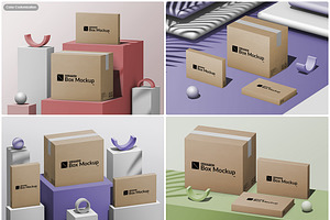 Packaging Carton Box Layered Mockups