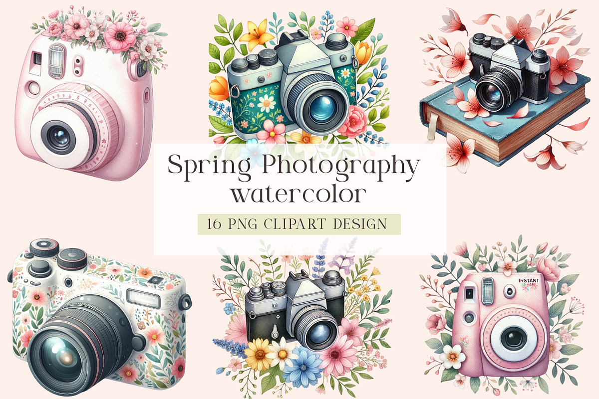 Spring Photography Clipart, a Seasonal Illustration by DreamArtGraphic (Photo 1 of 8)
