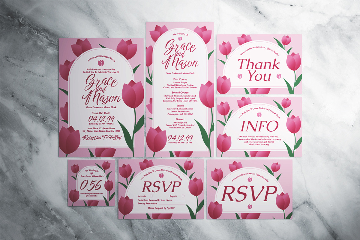 Flower Wedding Invitation Suite, an Invitation Template by The Good Store (Photo 1 of 4)