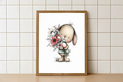 Whimsical Easter Bunny Clipart Png, an Illustration by Watercolor design (Thumbnail 5 of 6)