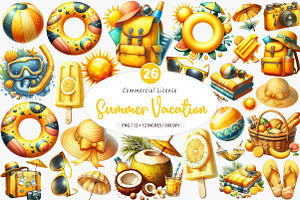 Summer Vacation PNG, an Illustration by SinaCreation