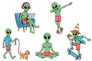Alien life on earth 10 illustrations, a Person Illustration by gunaonedesign (Thumbnail 3 of 13)
