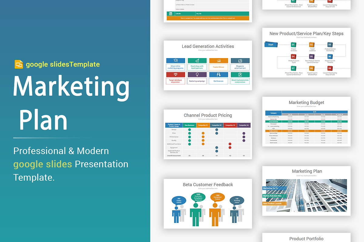 Marketing Plan Google Slides, a Presentation Template by OceanArt (Photo 1 of 17)