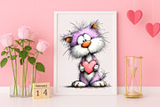 Watercolor Valentine Cat and Dog PNG, an Illustration by Canvas Craft (Thumbnail 5 of 6)