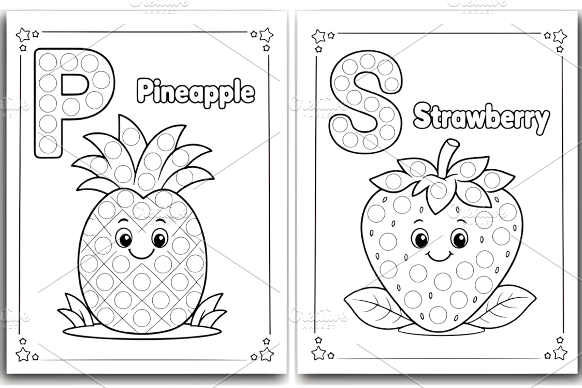 Alphabet Dot Marker Coloring, a Decorative Illustration by Design Station (Photo 4 of 7)
