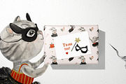 Festive Season. Cute Cats & Rabbits, an Animal Illustration by Cat In Colour (Thumbnail 16 of 16)