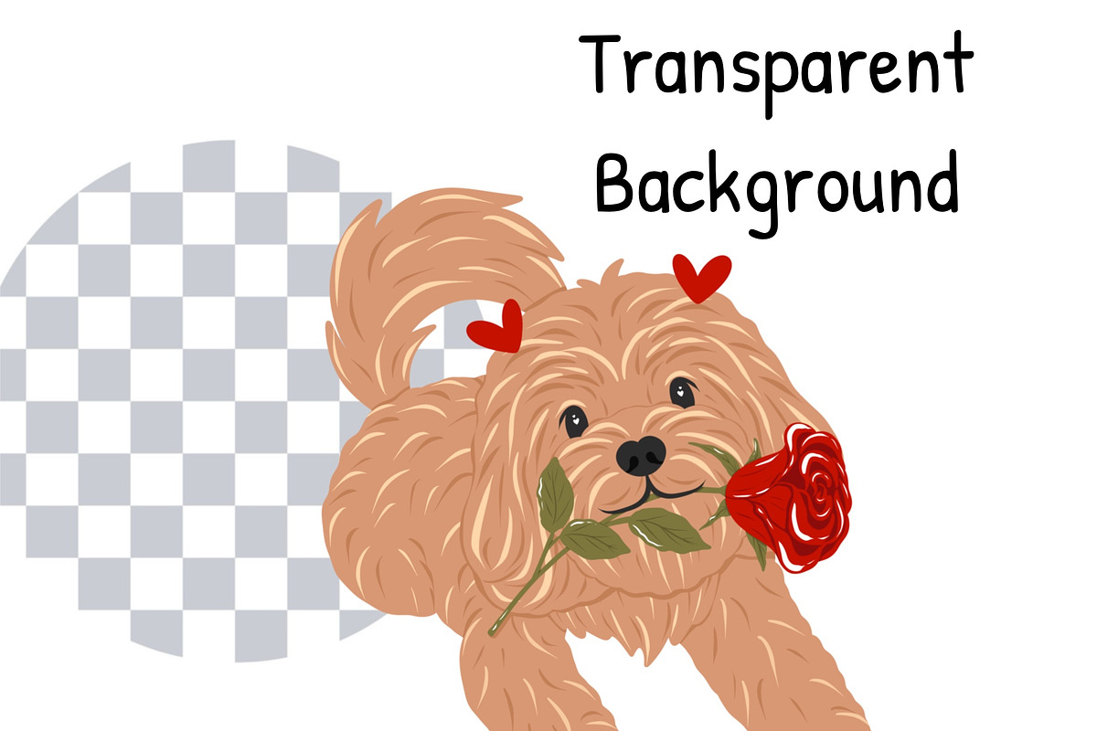 Valentine’s Day Dog Png Clipart Set, an Animal Illustration by KisbyArt (Photo 3 of 3)