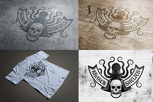 Kraken And Skull Logo