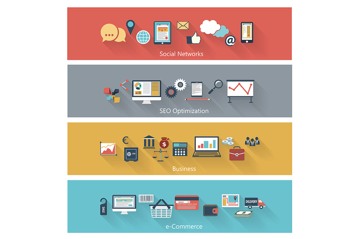 Set of concepts in flat design, an Icon by L_amica