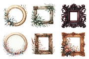 Wooden Frame Watercolor Clipart, an Illustration by SinaCreation (Thumbnail 2 of 5)