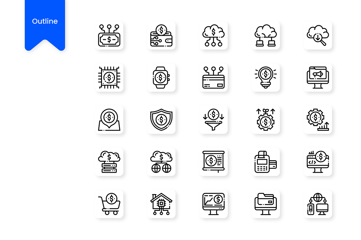 Digital Economy Icons, a Duotone Icon by HacaStudio (Photo 2 of 3)