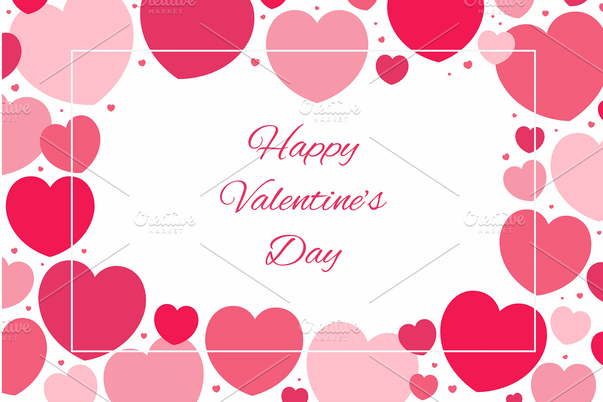 Red, pink hearts Valentines day, an Illustration by sceptical cactus