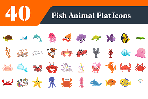 Sea Animal Flat Icons Bundle, an Emoji Icon by EllaMaiyaali