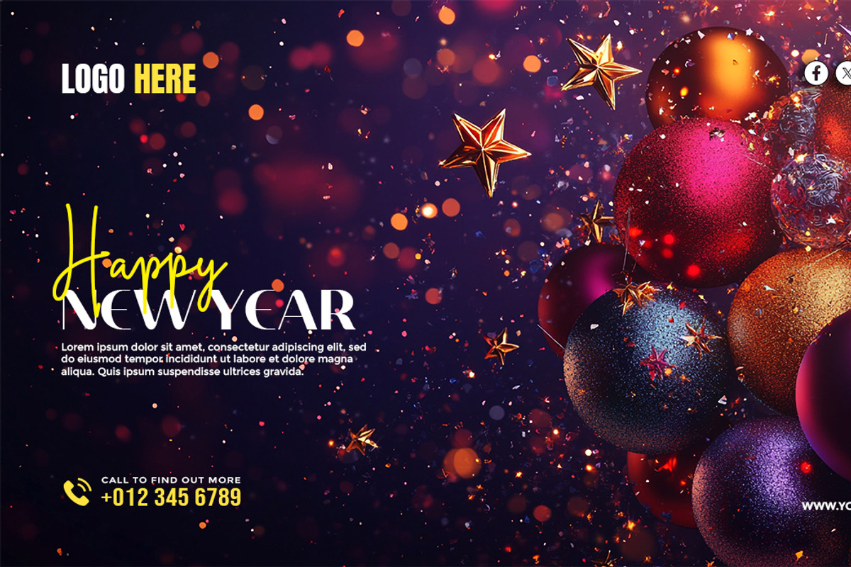 Happy New Year Template Bundle, a Social Media Template by gstudiovect21 (Photo 11 of 16)