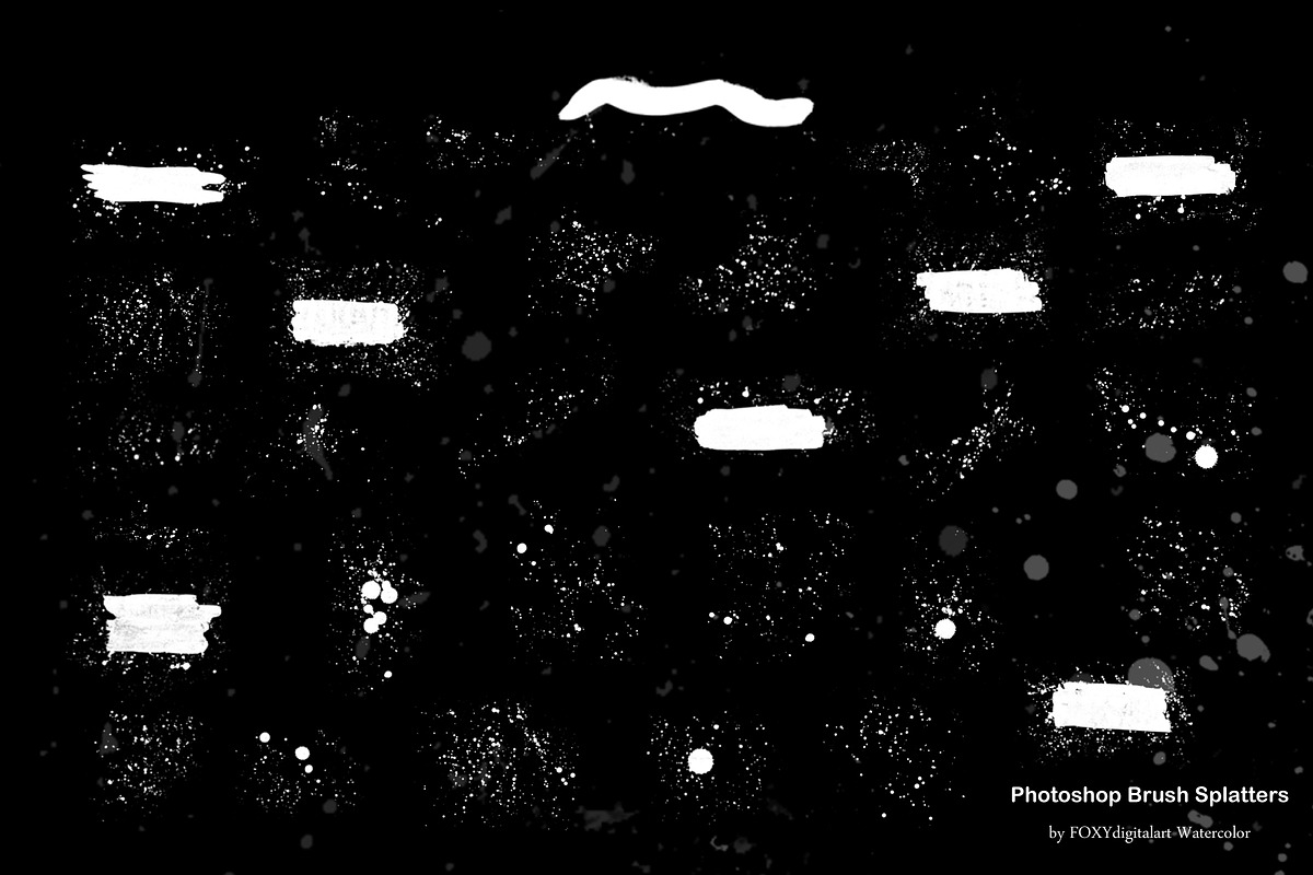 Paint splatter photoshop brush set, a Brush Add-On by FOXYdigitalart (Photo 3 of 6)