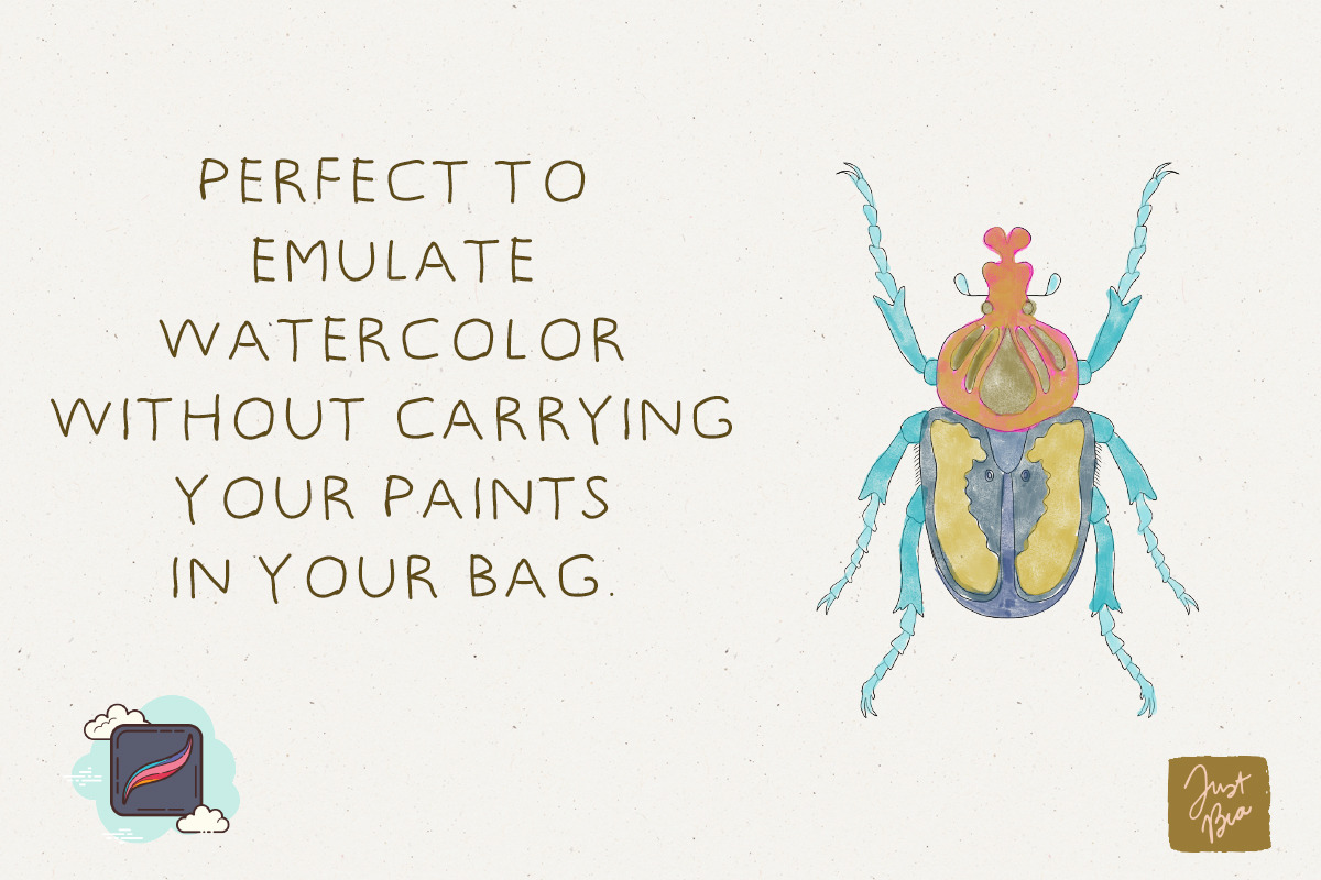 The Procreate Watercolor Box, a Brush Add-On by Just Bia (Photo 5 of 6)