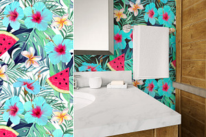 Summer Pattern. Tropical Flowers