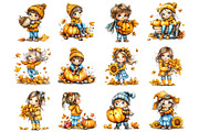 Enjoy Autumn Fall Kids Clipart, a Person Illustration by Designking (Thumbnail 2 of 5)