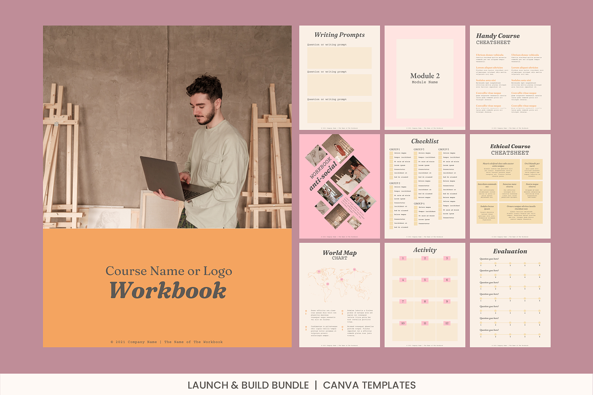 Canva Course Creator Branding Bundle, a Social Media Template by WorkShy Studio (Photo 9 of 21)