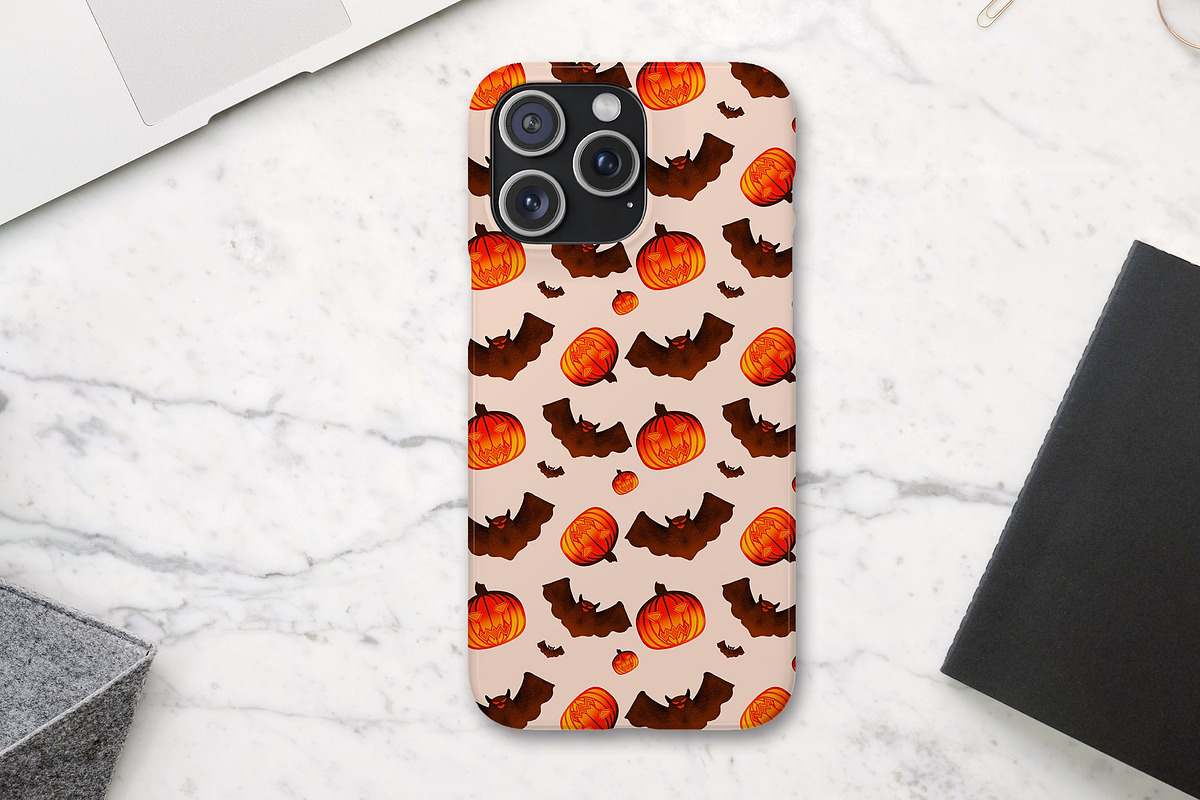 Pumpkin Bat Seamless Pattern, a Pattern Graphic by tchastudio (Photo 6 of 7)