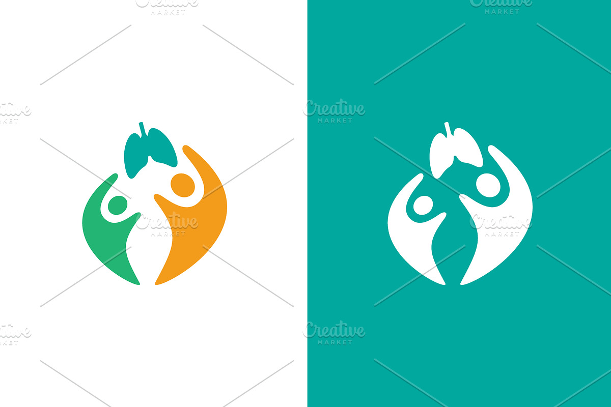 Vector lungs and family logo, a Healthcare Illustration by GraphiShop