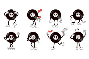 Vinyl retro character. Vinyl record, an Illustration by Valerie Bodnar