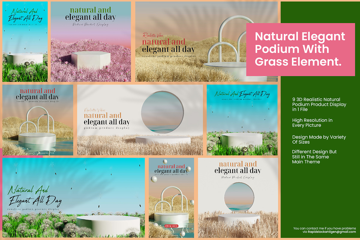 GRASS ELEMENT PODIUM, a Templates & Theme by Font De Rico