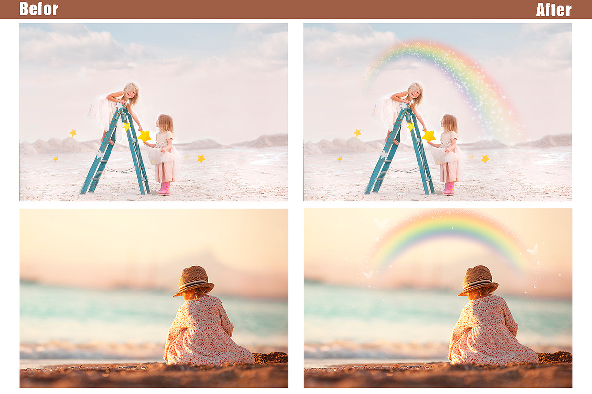 30 real fairy Rainbow Photo overlay, a Layer Style Add-On by OverlayBox (Photo 2 of 5)