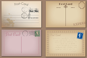 Vintage Postcards Vectors & Clipart