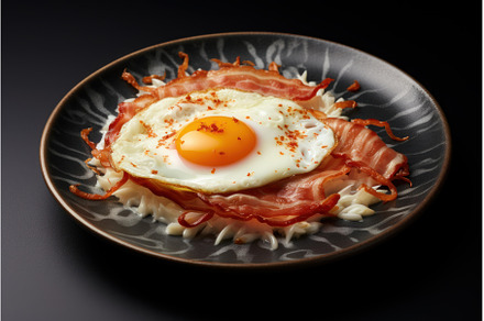 Appetizing Plate delicious fried egg, a Food & Drink Photo by Ylivdesign