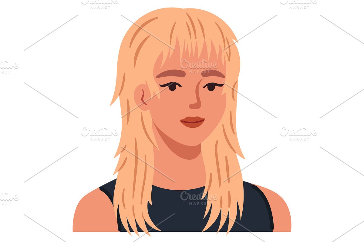 Young woman with blonde mullet, a Person Illustration by Yayasya
