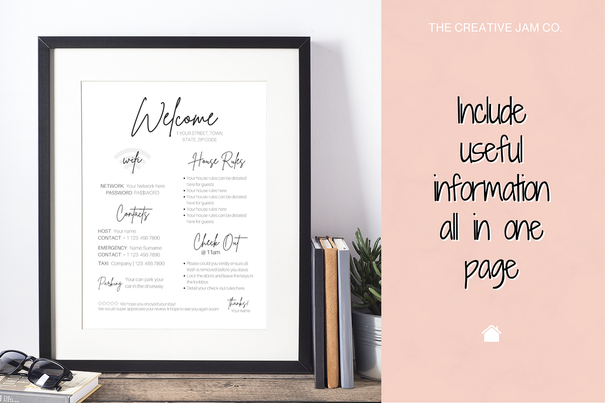 Airbnb Welcome Sign Poster Template, a Brochure Template by Templatables (Photo 3 of 11)