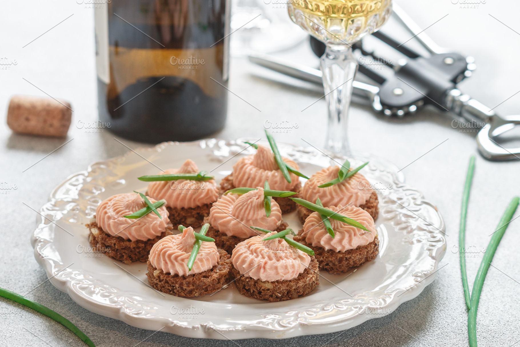 Mousse of smoked salmon containing christmas, appetizer, and background, a Food & Drink Photo by La_Vanda