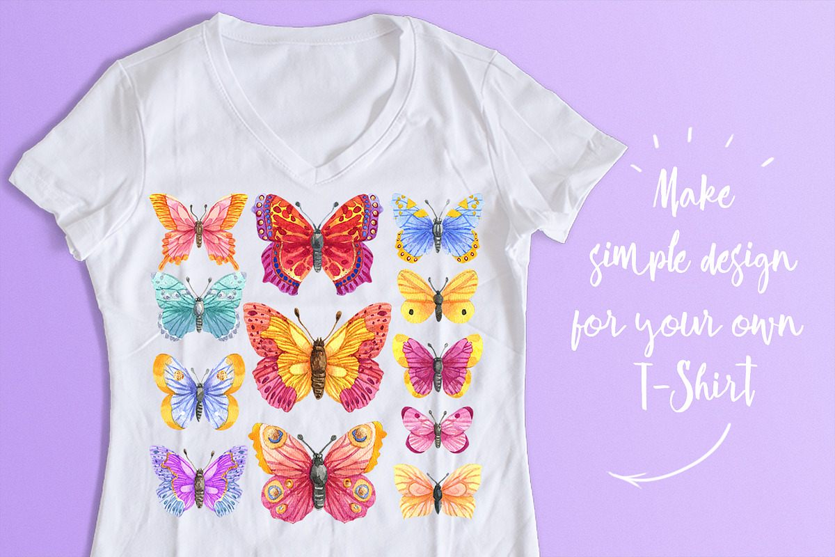 Watercolor butterfly set, a Texture Illustration by KatBranchArt (Photo 4 of 4)
