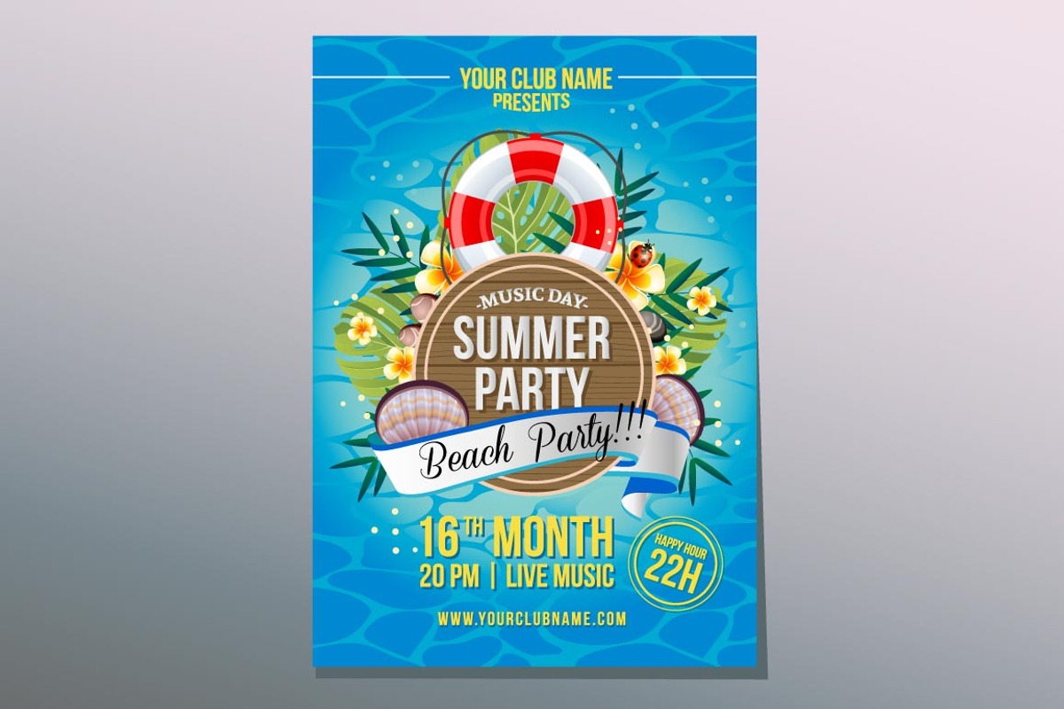 12 Summer Poster Design Template, a Flyer Template by Propylparaben (Photo 2 of 11)