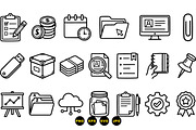 Business Office Icon Pack, an Illustration by designvectx (Thumbnail 3 of 3)