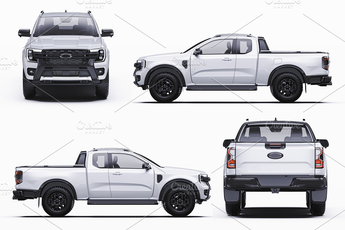 Super Cab 4x4 Pickup Wrap Mockup Set, a Product Mockup by Halal Graphic Studio (Photo 13 of 15)