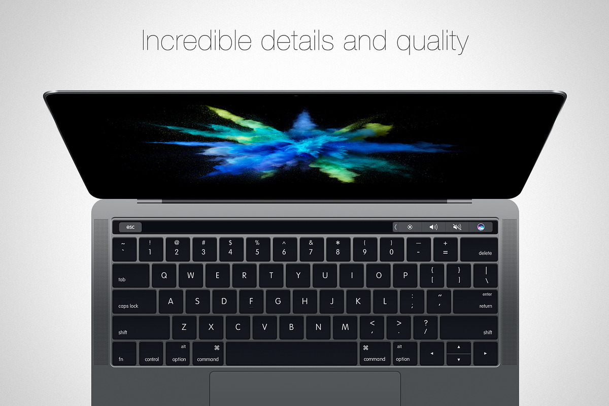 Apple MacBook Pro with Touchbar, a Mac Mockup by RadekBroz (Photo 3 of 5)
