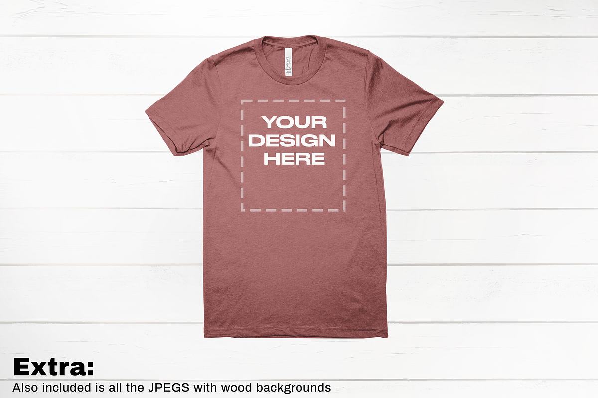 Bella 3001 CVC Heather Mockup Bundle, a Shirt Mockup by creativsupply (Photo 4 of 5)