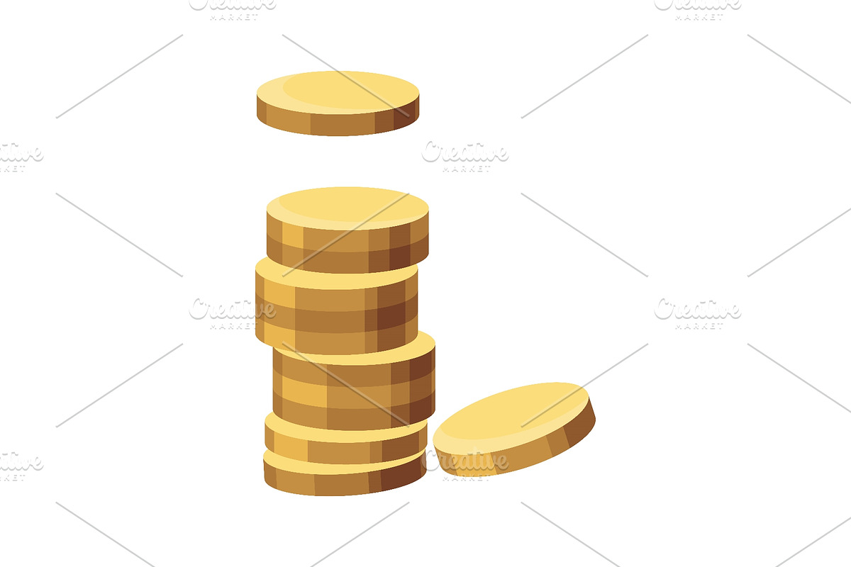 Stacked gold coins with one, a Finance Illustration by Things for designers (Photo 1 of 3)