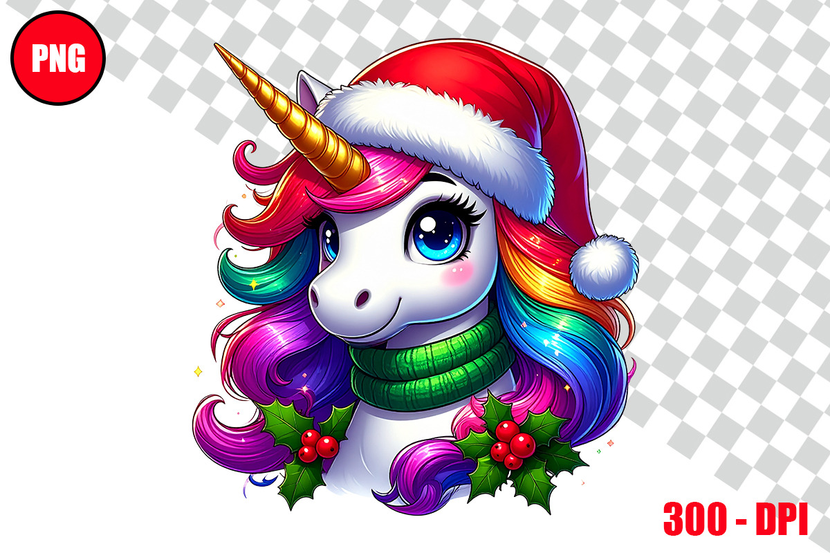 Christmas Unicorn Clipart Bundle, an Animal Illustration by taramija (Photo 17 of 26)