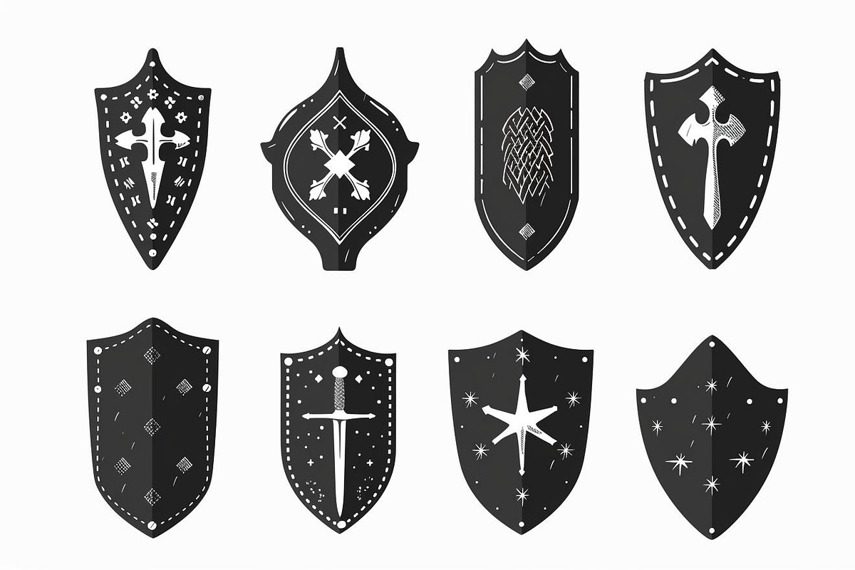 Medieval Shield Silhouette Set, an Illustration by Artivon (Photo 7 of 10)