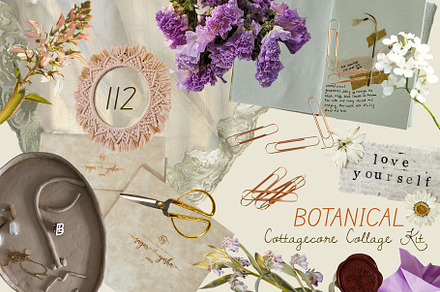 Botanical Cottagecore Collage Kit, an Object Graphic by Anzhelika