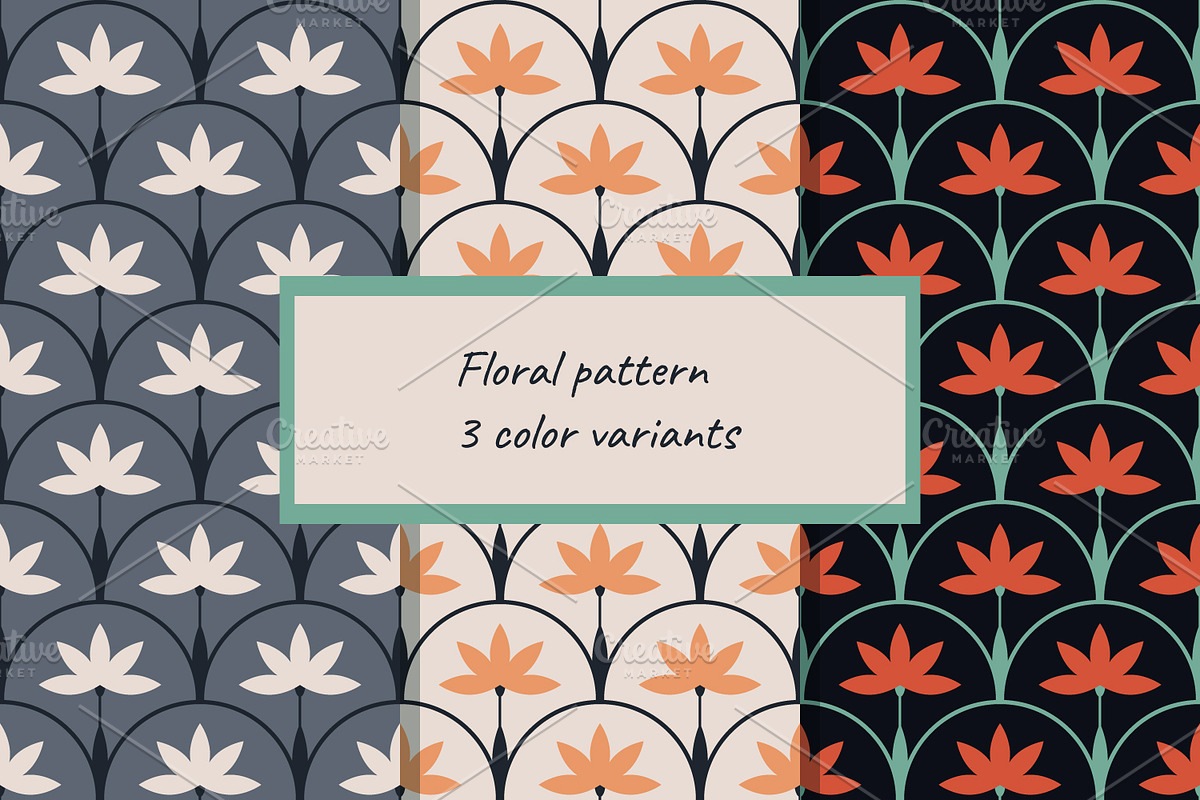 Lotus pattern, a Pattern Graphic by elyomys